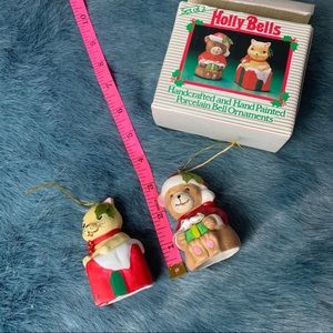 Giftco Holly Bells Christmas Ornaments Cat Bear